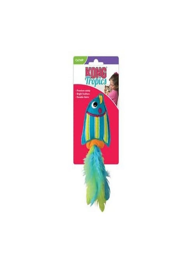 KONG Tropics Fish Cat Interactive Toy with KONG Premium Catnip, Blue